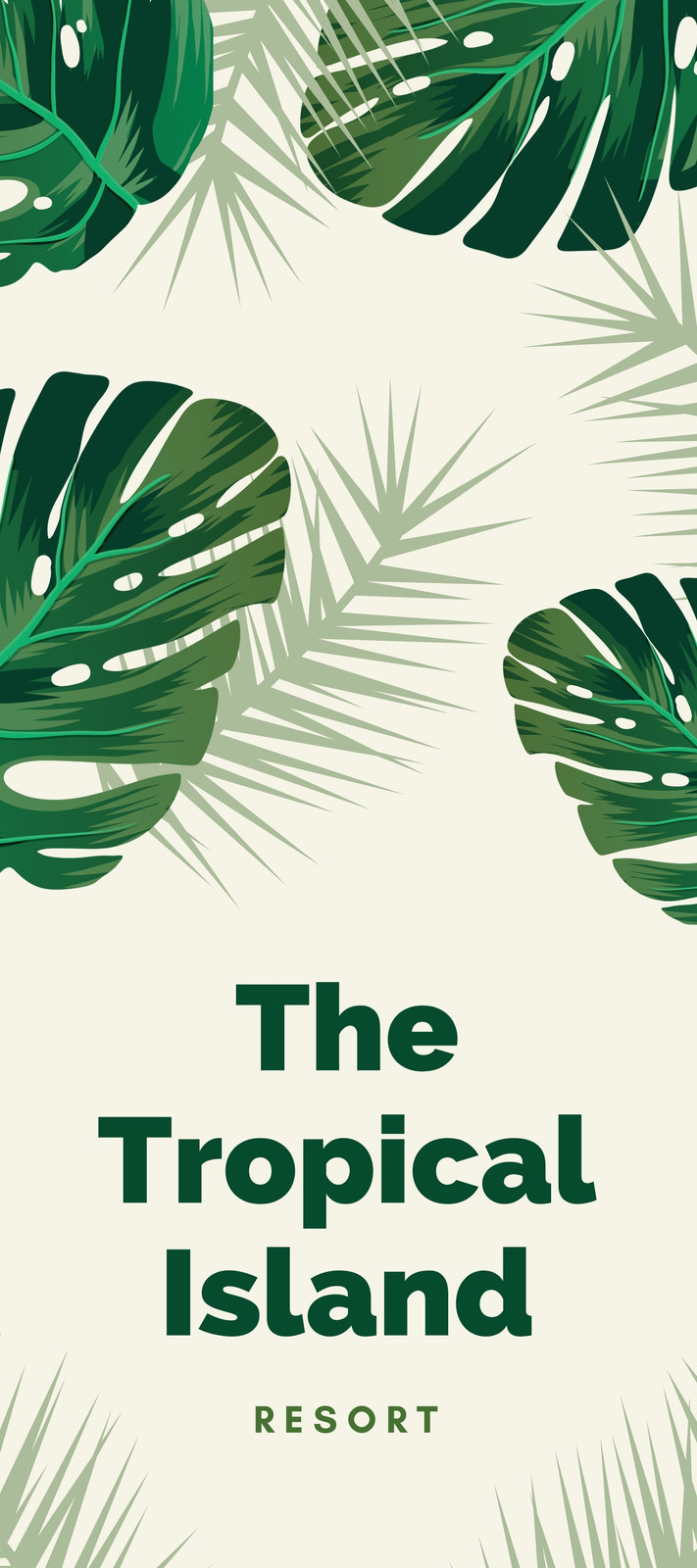Business Rack Card in Green and Yellow Illustrative Nature Pastels Tropical Leaves Style Business Rack Card in Green and Yellow Illustrative Nature Pastels Tropical Leaves Style