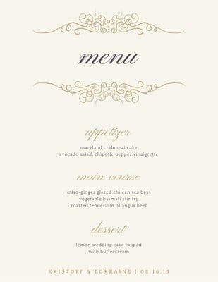 Menu mariage 10
