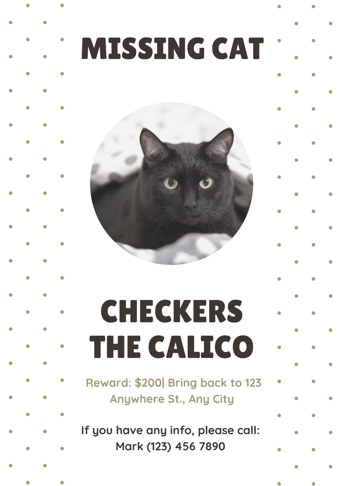 Rosy Brown Dots Missing Pet Poster