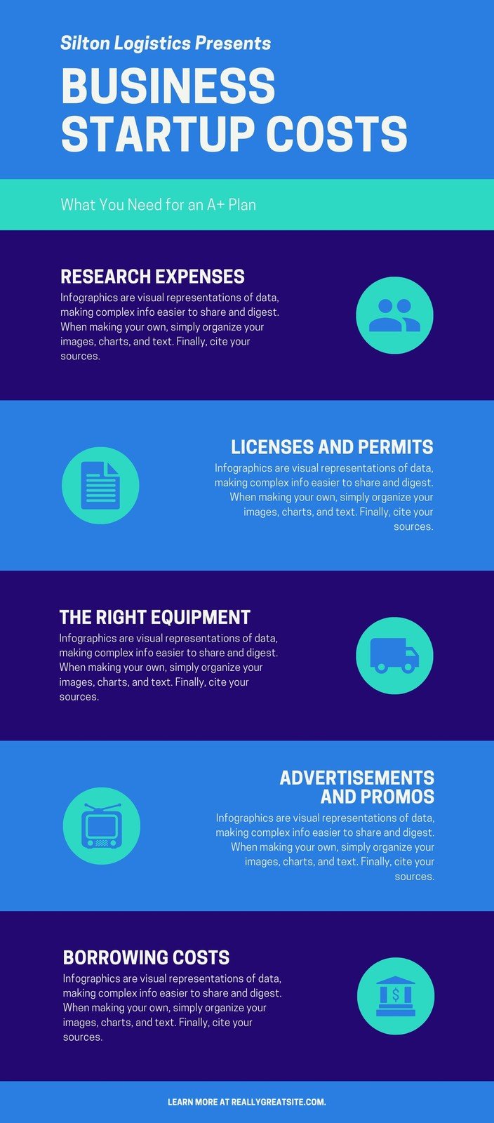 Retro Color Costing Business Infographics