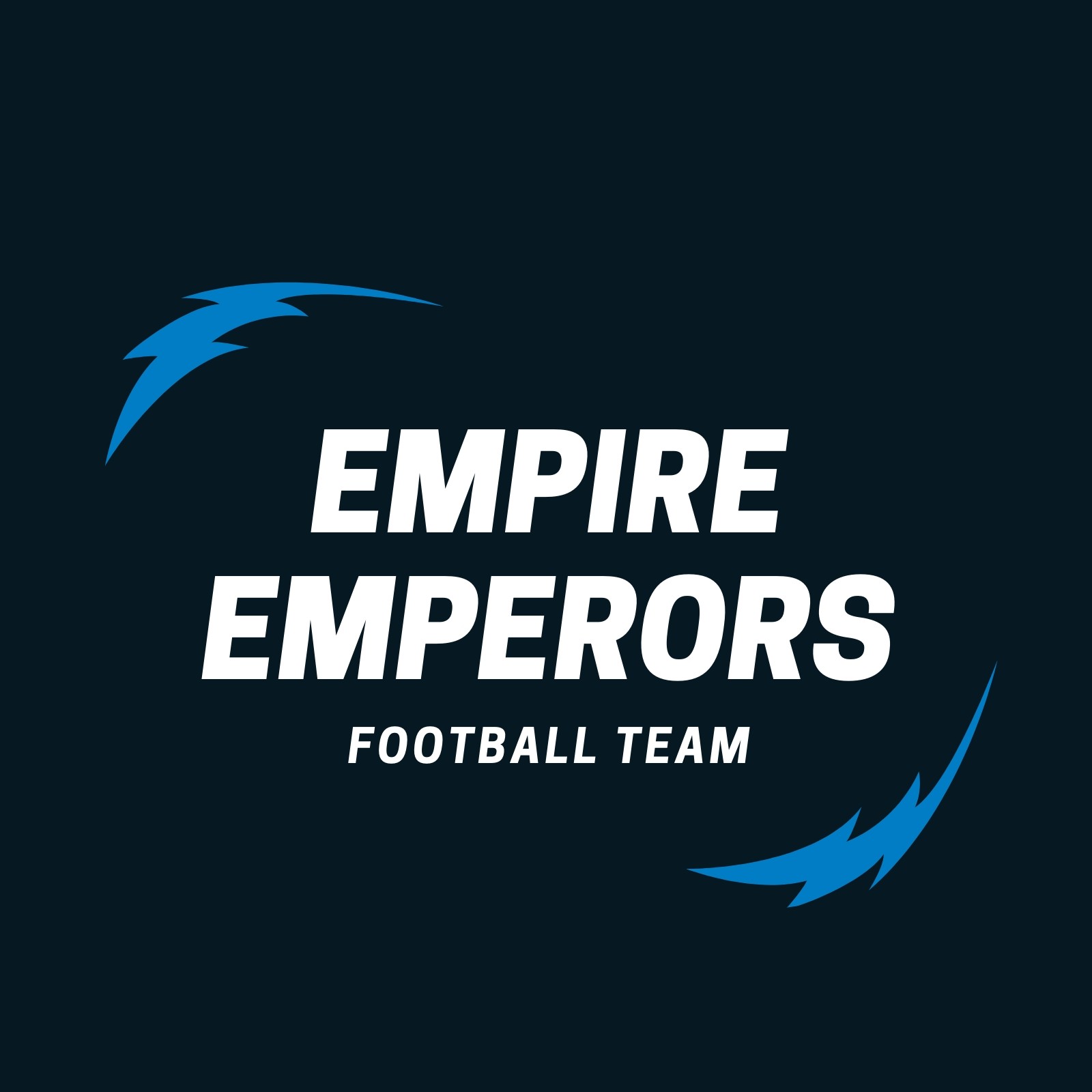 Black and Blue Empire Lightning American Football Logo Black and Blue Empire Lightning American Football Logo