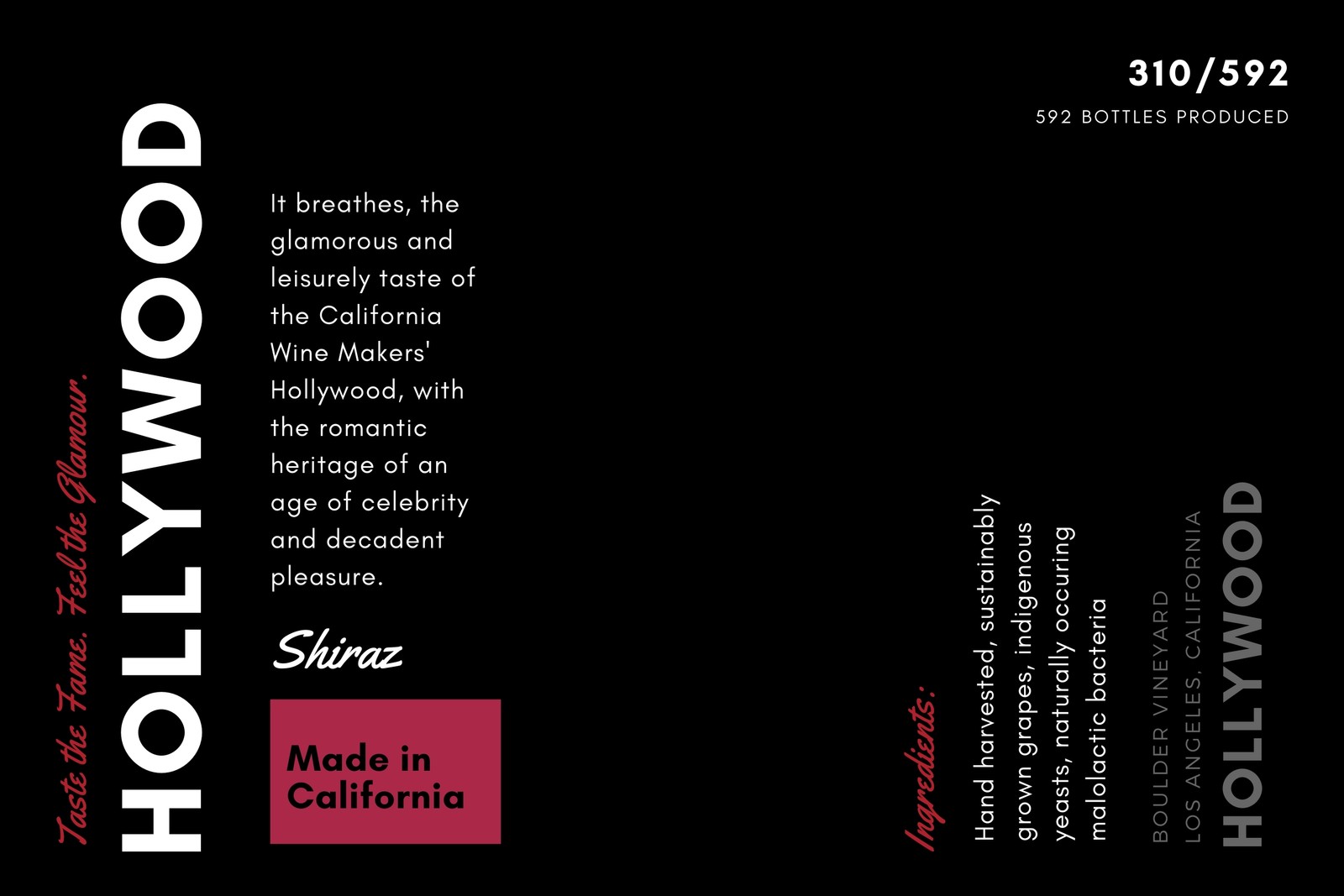 Black Red Modern Wine Label Black Red Modern Wine Label