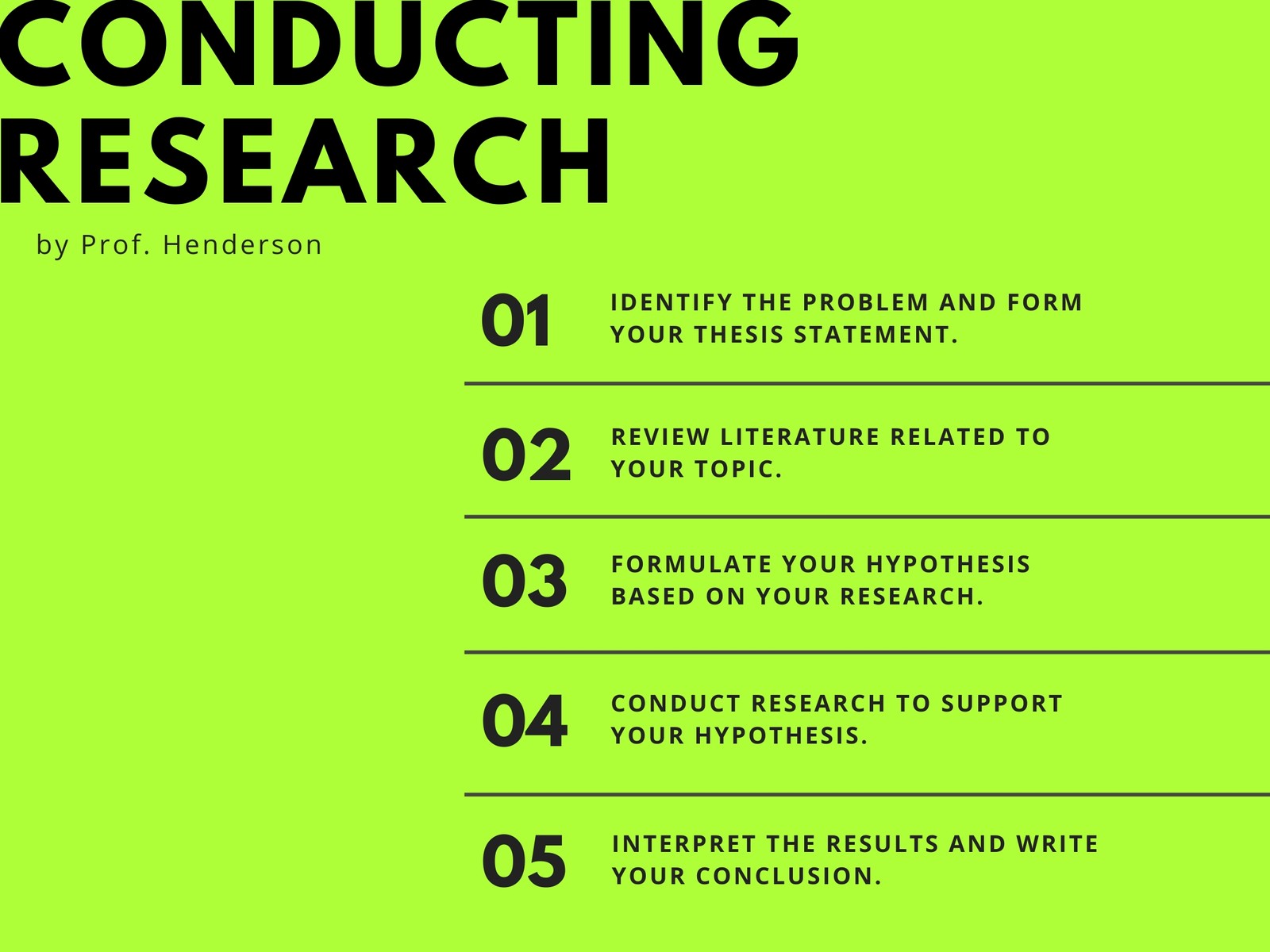 Neon Green Process Flow Chart