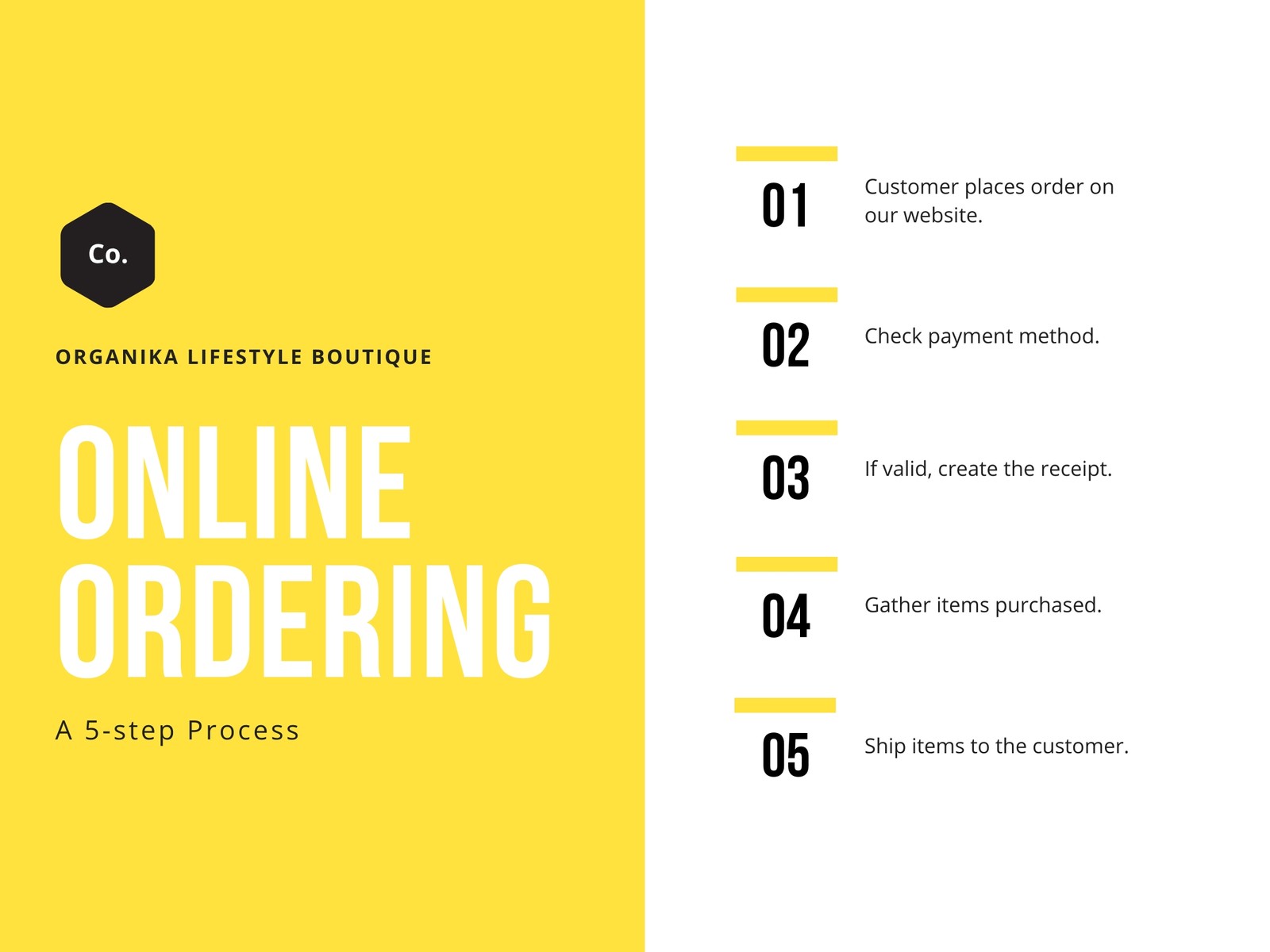 Yellow Simple Process Flow Chart