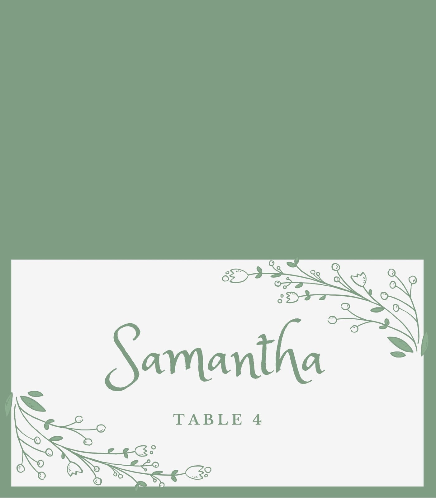 Green Birthday Place Card Green Birthday Place Card