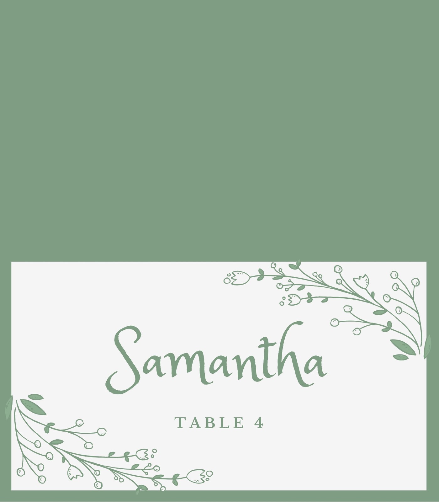 Green Birthday Place Card Green Birthday Place Card