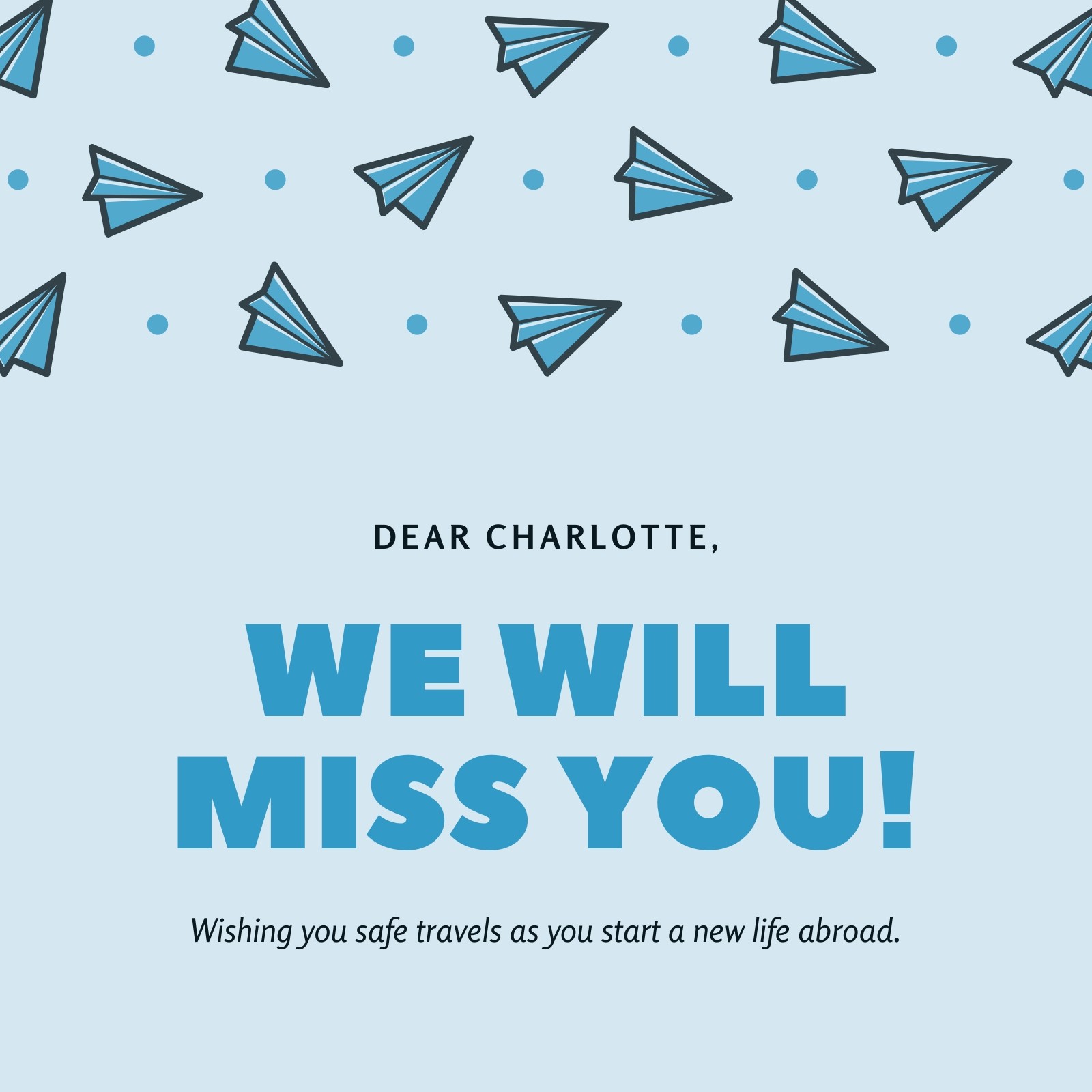 Paper Airplanes Going Away Social Media Post