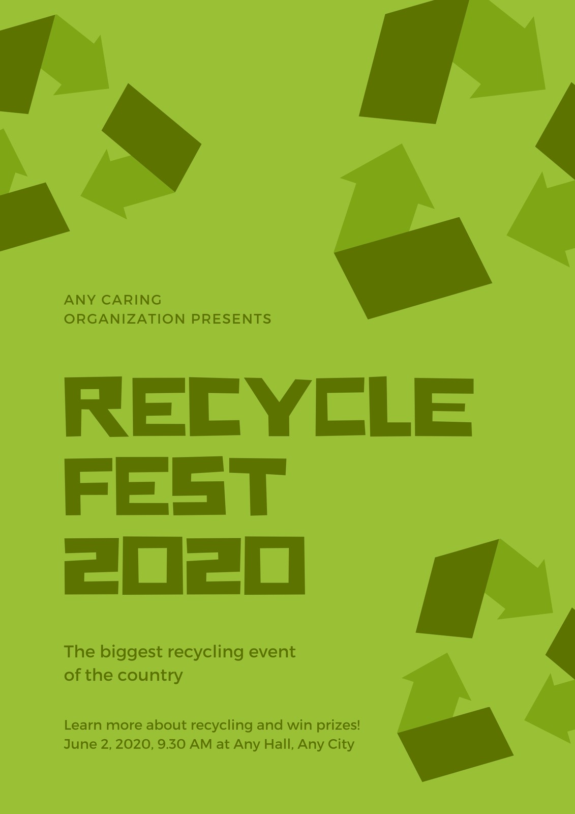 Green Recycle Icon Recycling Poster