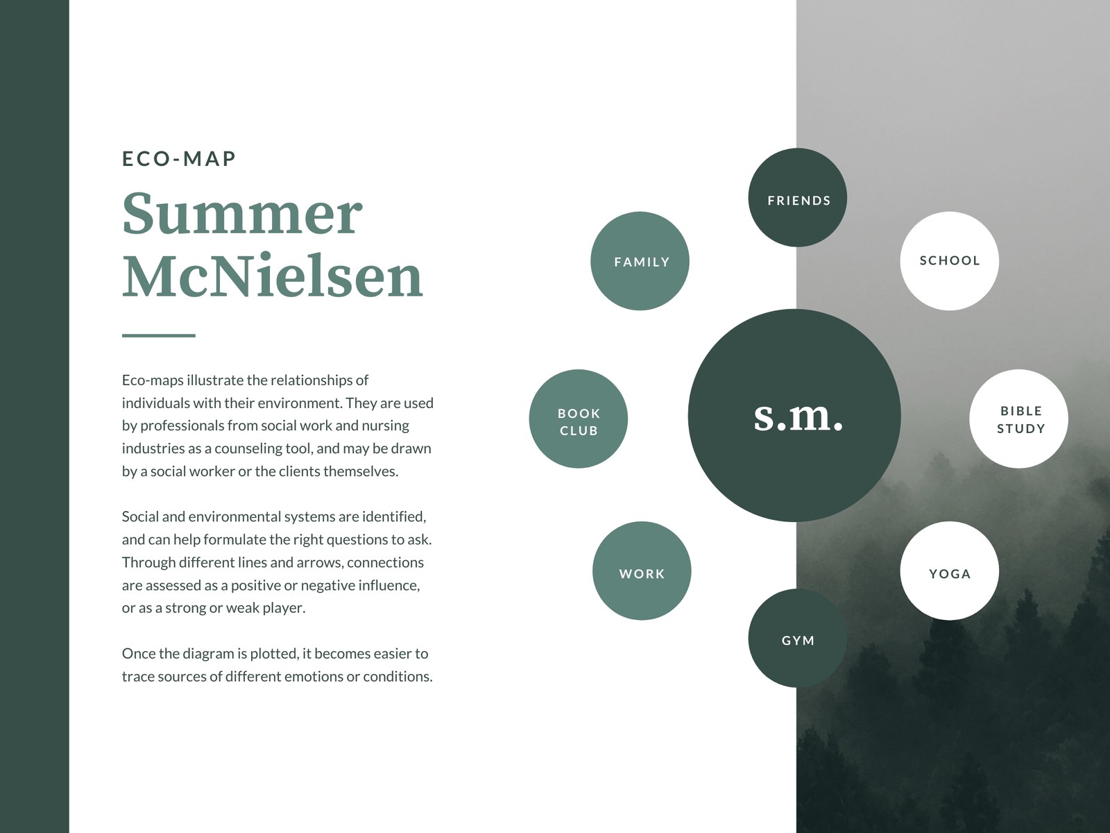 Green Classic Minimalist Eco Map Chart