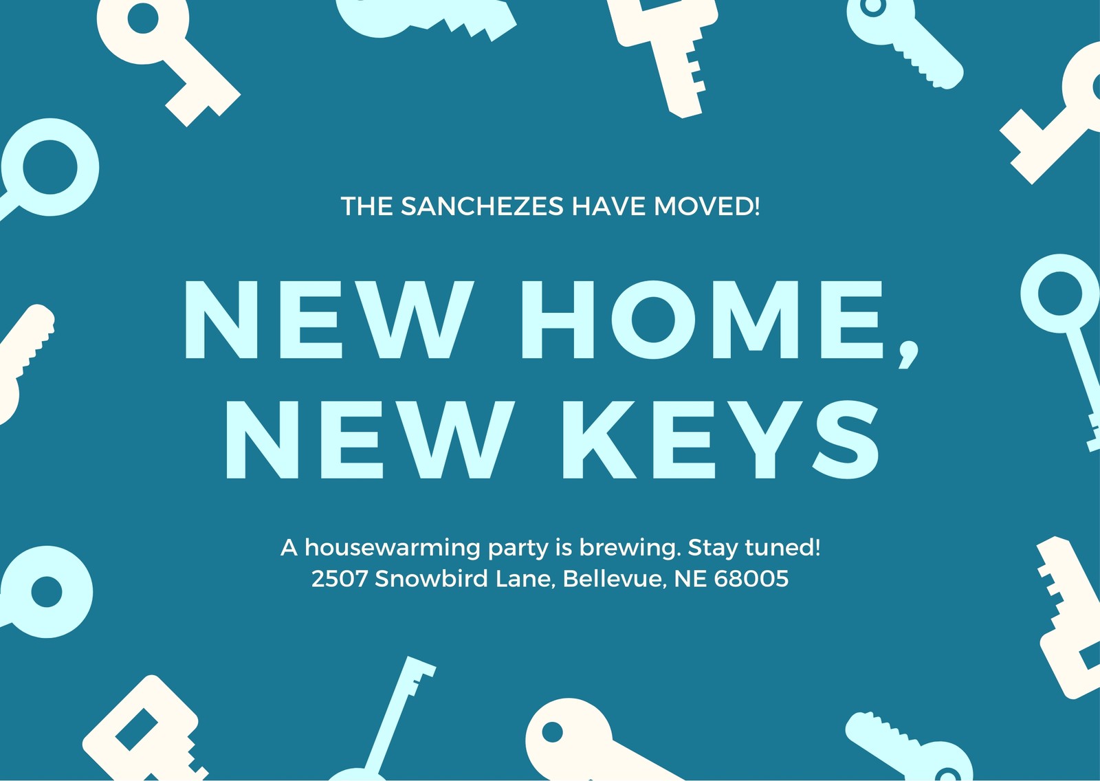Cerulean Keys Change of Address Card Cerulean Keys Change of Address Card