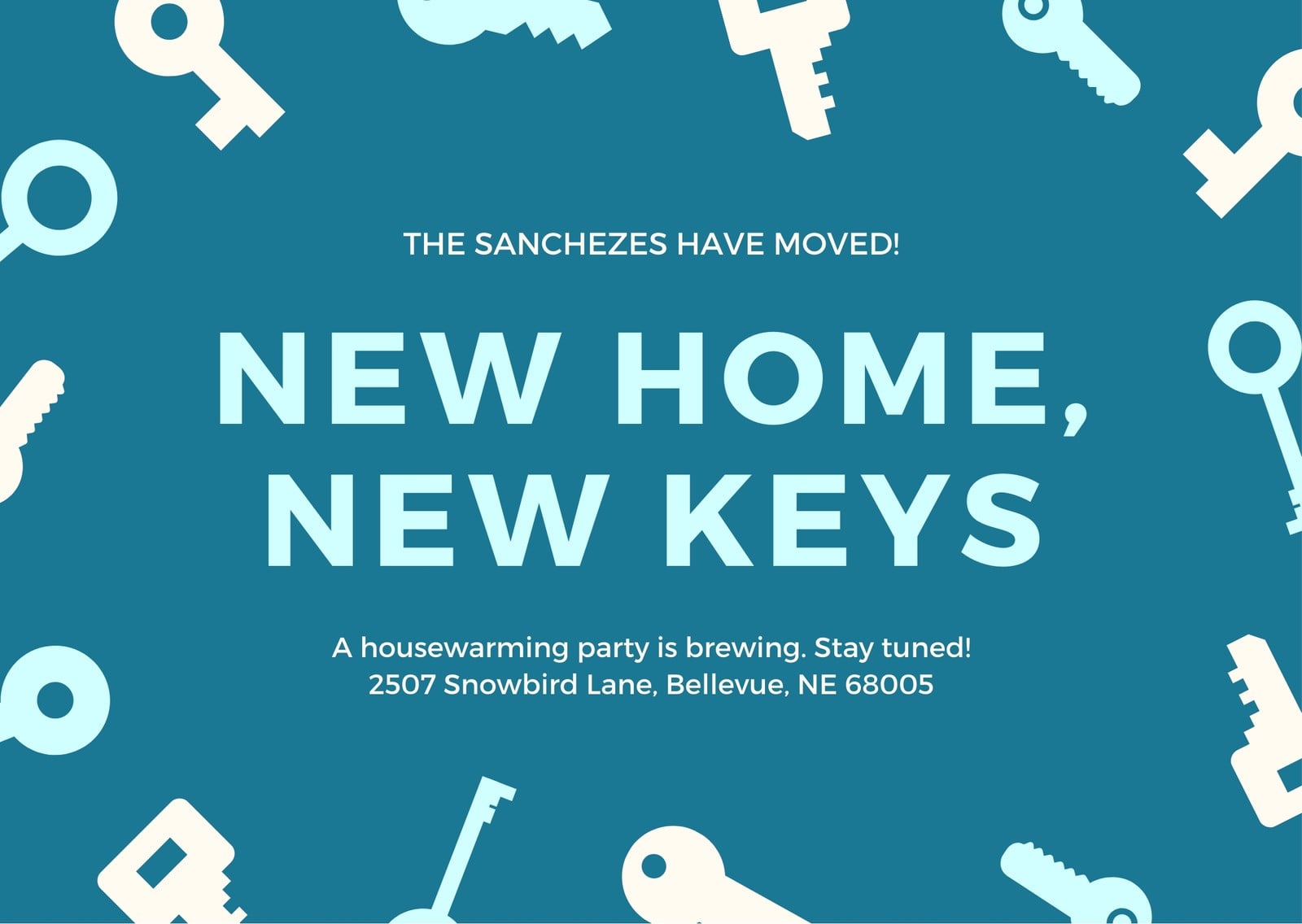 Cerulean Keys Change of Address Card Cerulean Keys Change of Address Card