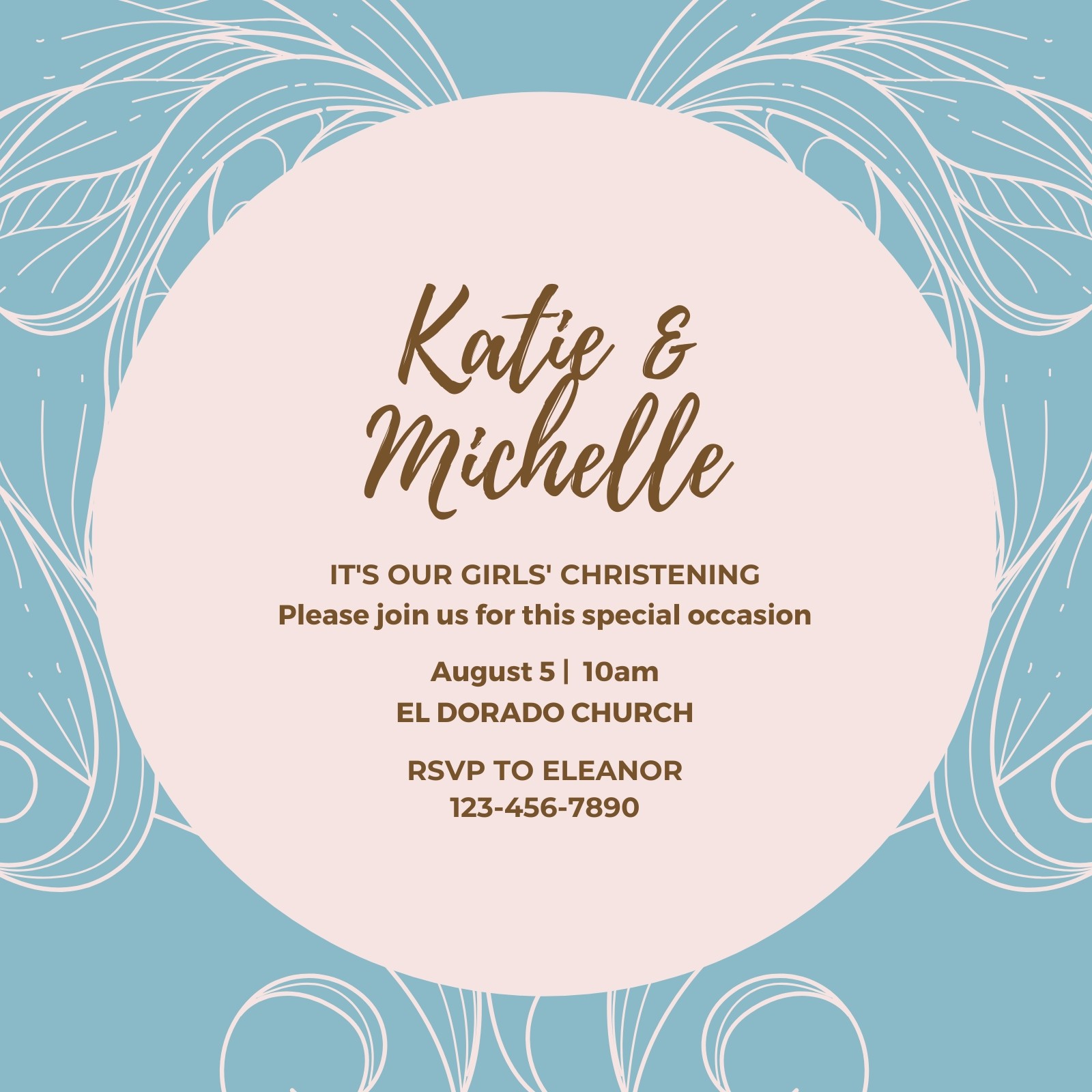 Pink Blue Twins Christening Invitation Pink Blue Twins Christening Invitation