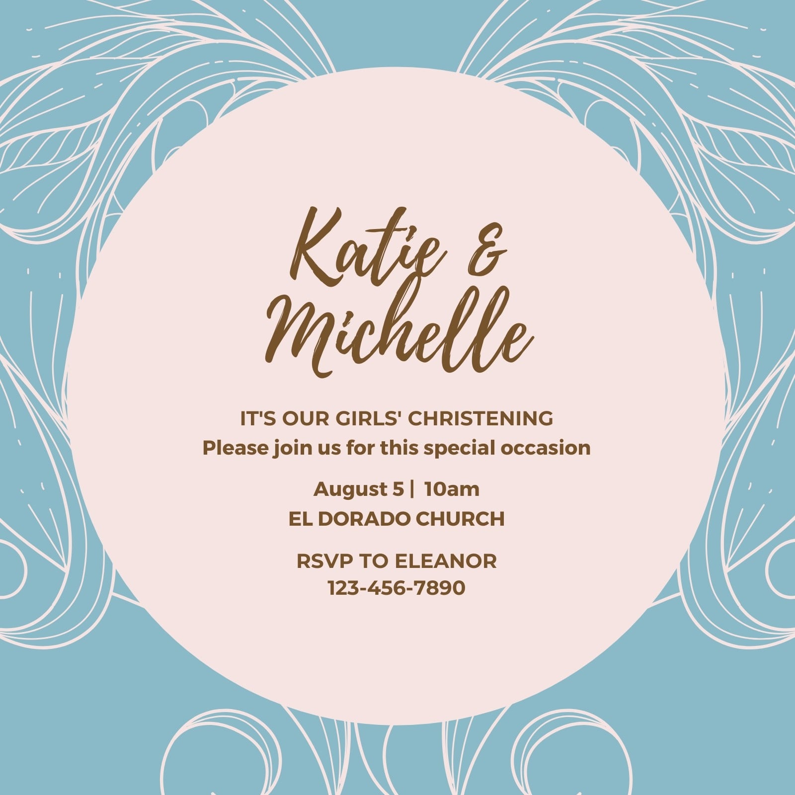 Pink Blue Twins Christening Invitation Pink Blue Twins Christening Invitation