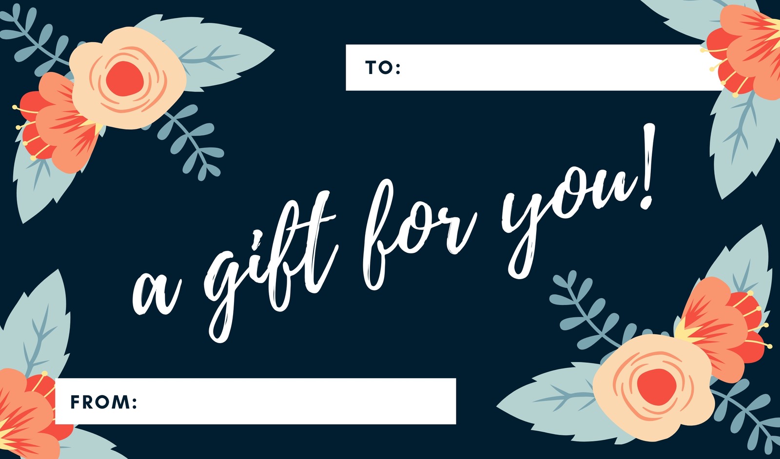 Elegant Dark Blue Floral Gift Tag Elegant Dark Blue Floral Gift Tag