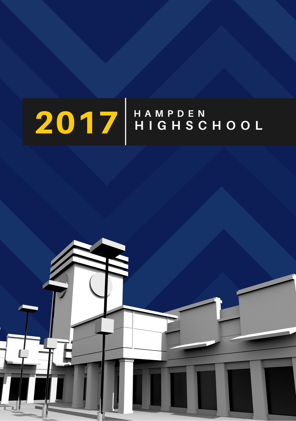 Blue Chevron Pattern High School Yearbook Theme Blue Chevron Pattern High School Yearbook Theme