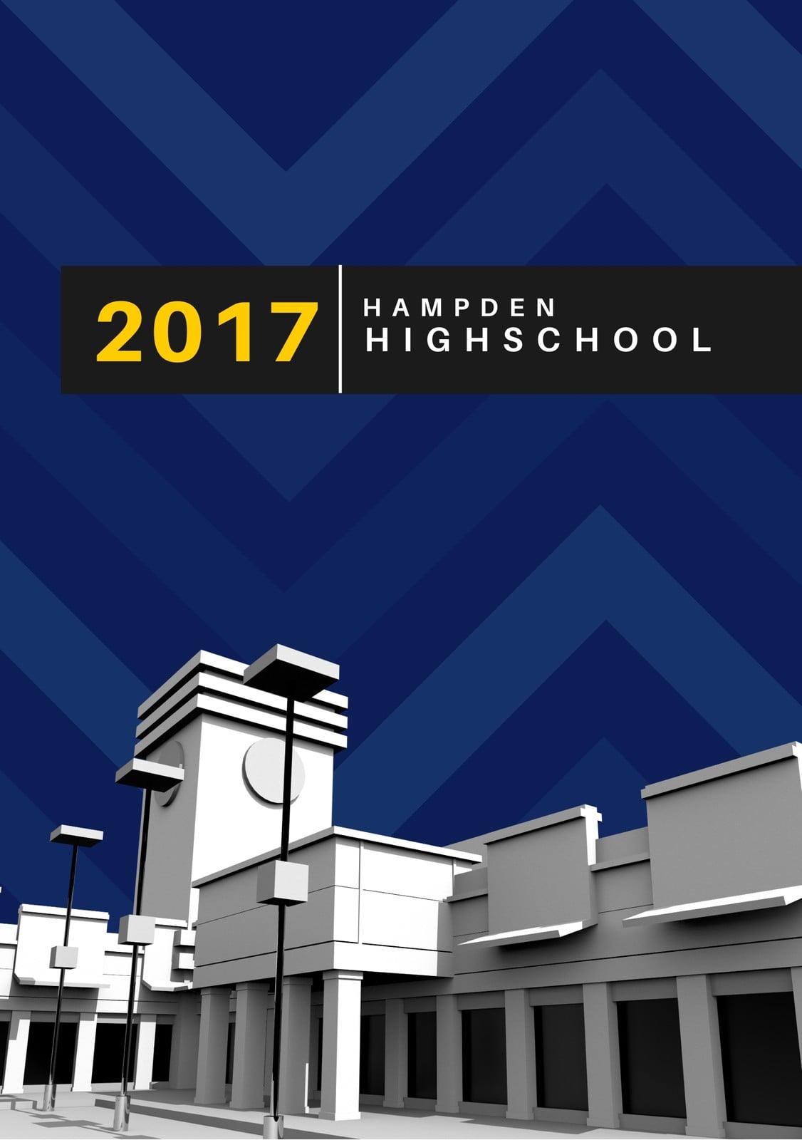 Blue Chevron Pattern High School Yearbook Theme Blue Chevron Pattern High School Yearbook Theme