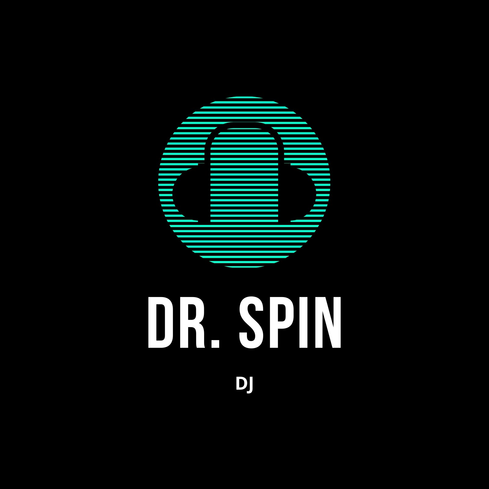 Negro, Blanco y Turquesa Audífonos DJ Monofónico Logo Negro, Blanco y Turquesa Audífonos DJ Monofónico Logo