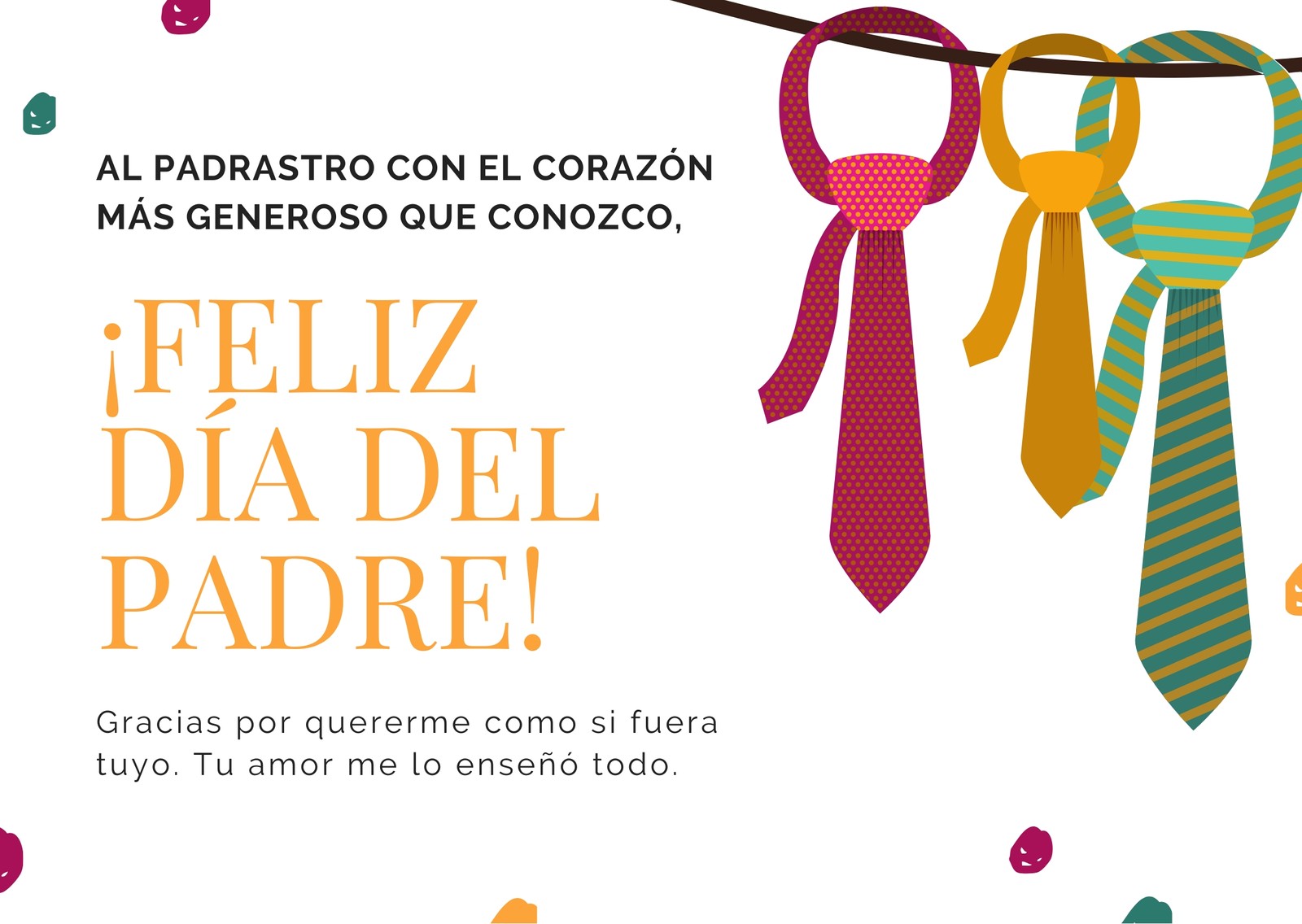 Colorido Día del Padre Adoptivo Tarjeta Colorido Día del Padre Adoptivo Tarjeta