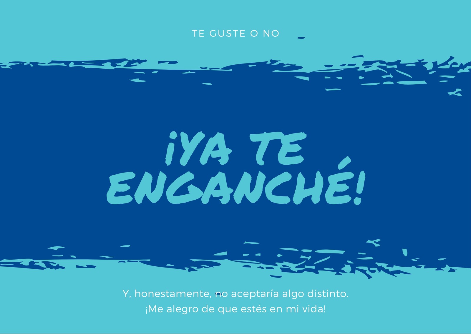 Azul Pinceladas Amistad Tarjeta