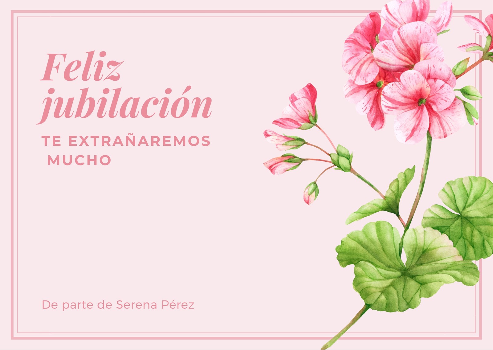 Rosa Floral Ilustración en Acuarela Jubilación Tarjeta Rosa Floral Ilustración en Acuarela Jubilación Tarjeta