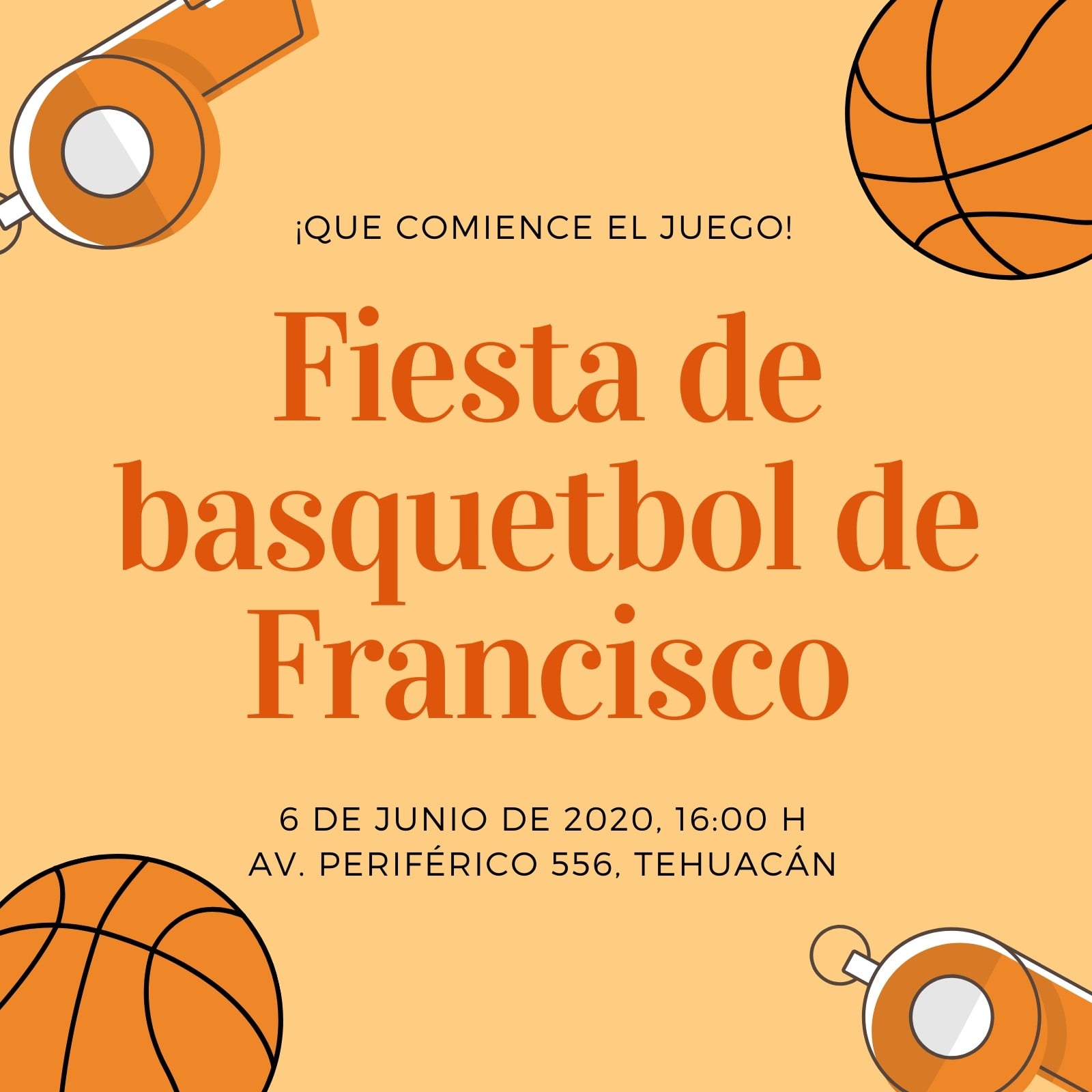 Naranja Ilustrado Basquetbol Temática Deportiva Invitación Naranja Ilustrado Basquetbol Temática Deportiva Invitación
