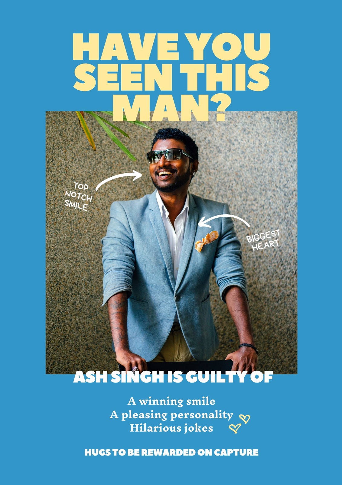 Blue Photo Bachelor Wanted Poster