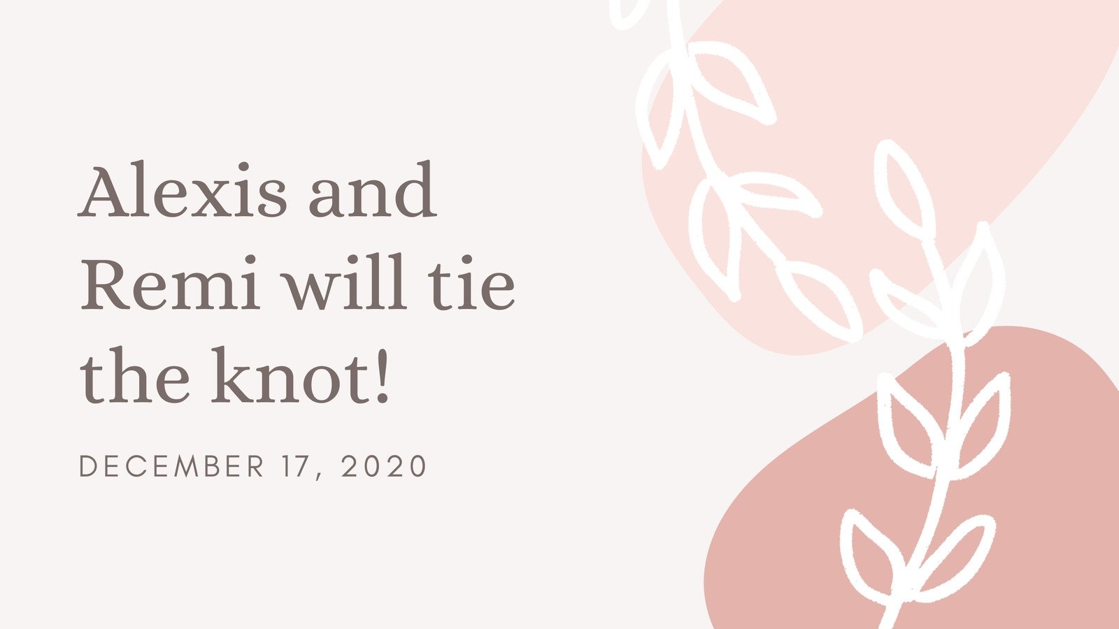 Cream, Pink and Brown Floral Wedding Save The Date Slideshow Video