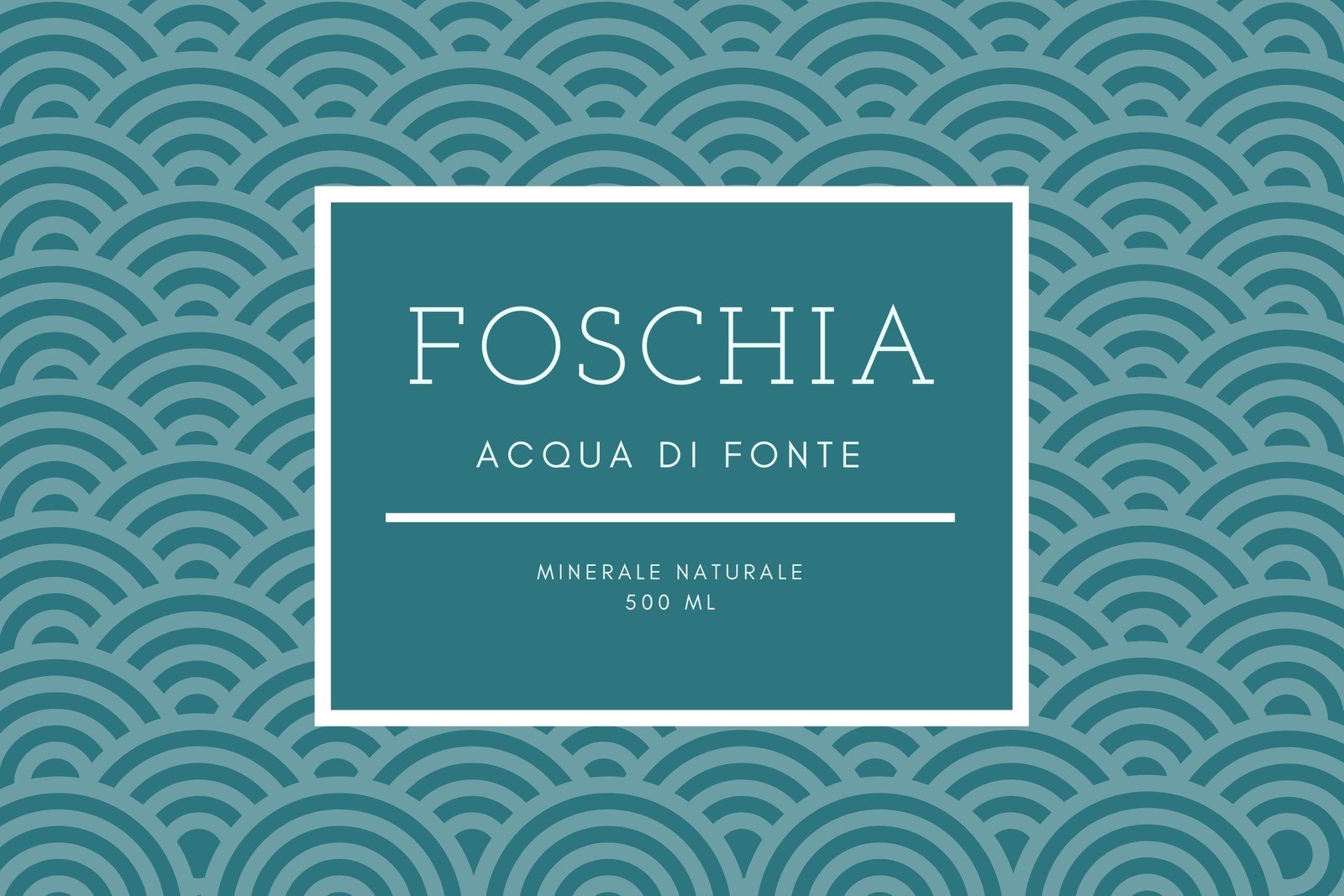 Verde Blu Motivo Onda Bottiglia di Acqua Etichetta