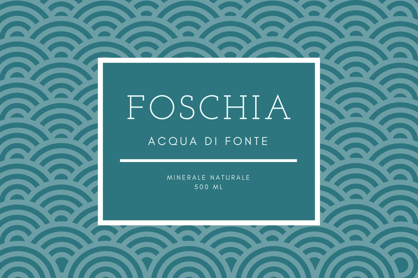 Verde Blu Motivo Onda Bottiglia di Acqua Etichetta Verde Blu Motivo Onda Bottiglia di Acqua Etichetta