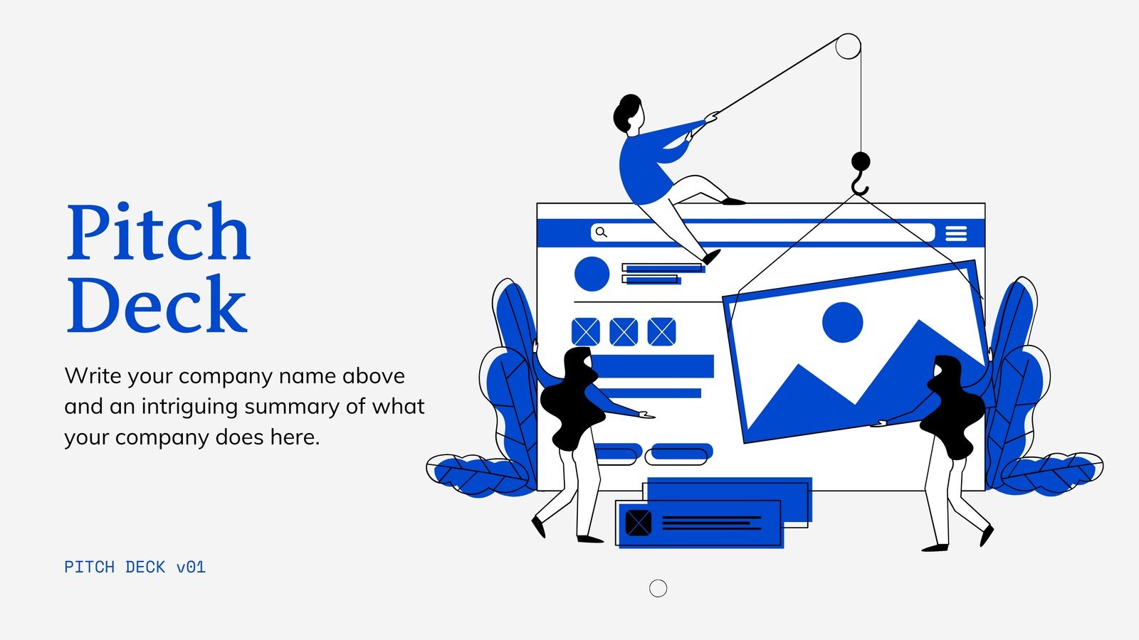 Blue and White Illustrated Finance Pitch Deck Presentation