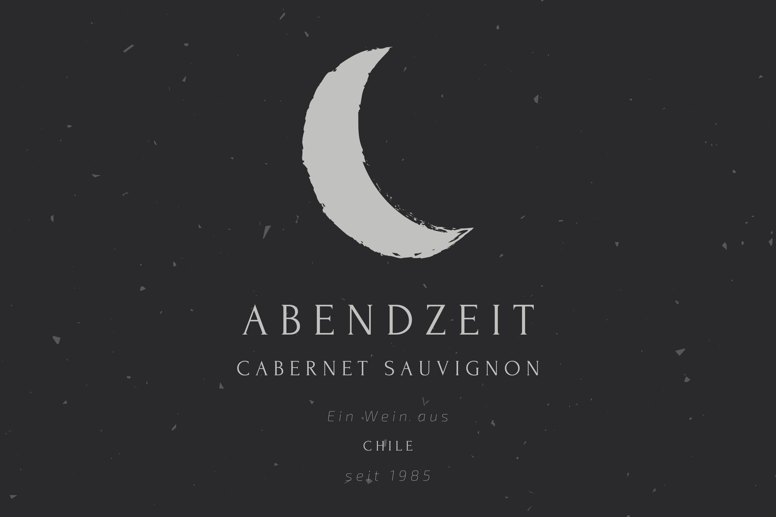 Schwarz und Grau Mond Illustration Weinetikett Schwarz und Grau Mond Illustration Weinetikett