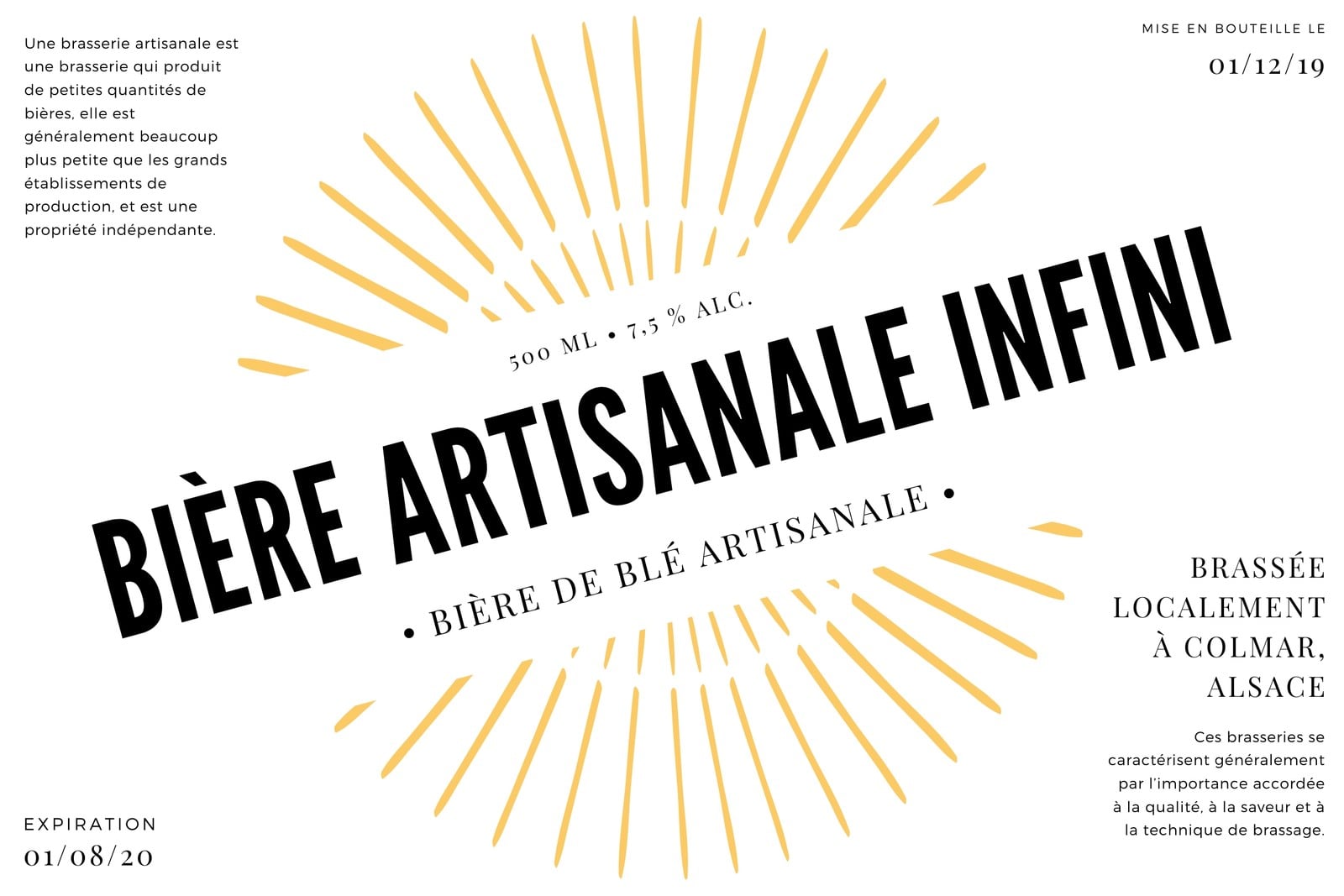 Éclatant Jaune Bière Étiquette Éclatant Jaune Bière Étiquette