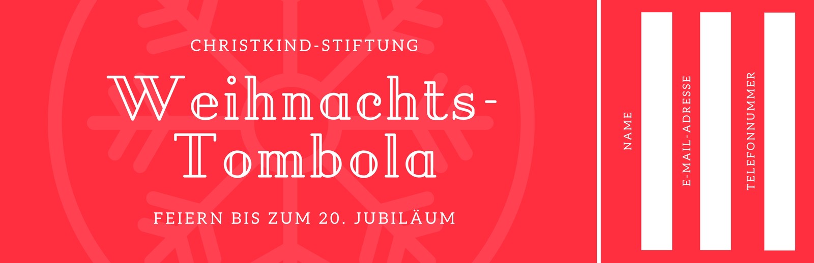 Rot Schneeflocke Vektor Symbol Weihnachten Tombola Ticket