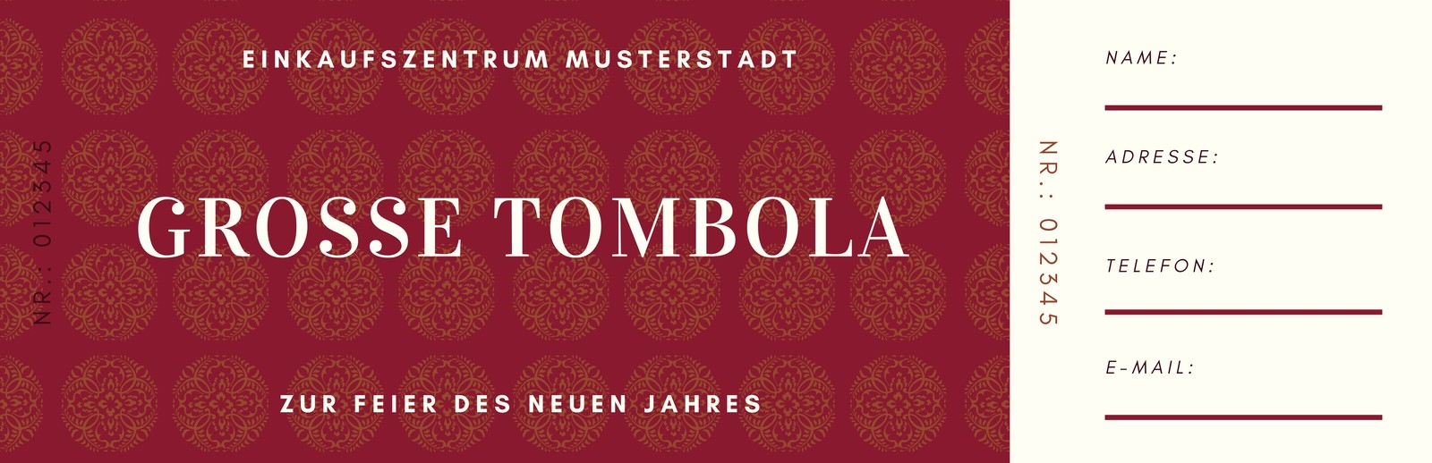 Rot Kreis Muster Tombola Ticket Rot Kreis Muster Tombola Ticket