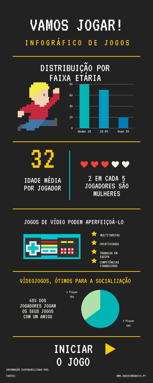 Infográfico Simples de Jogos Ilustrado
