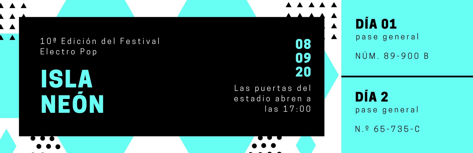 Azul Turquesa Negro Contemporáneo Festival Evento Entrada Azul Turquesa Negro Contemporáneo Festival Evento Entrada