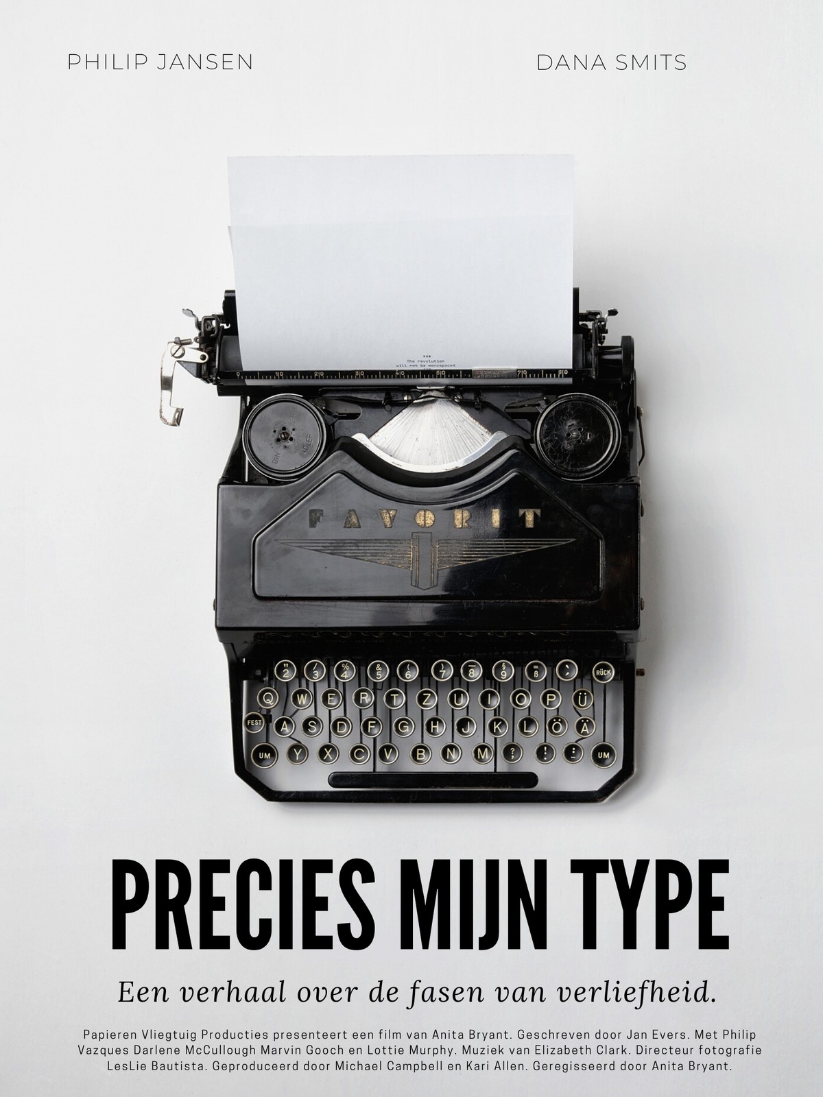 Vintage Zwart en Wit Typemachine Poster