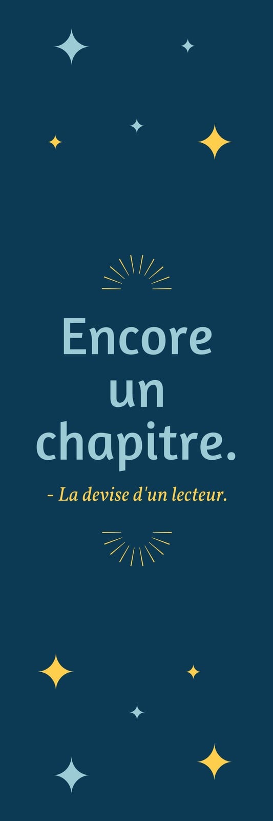 Bleu et Jaune À Motif Étoiles Citation Marque-page Bleu et Jaune À Motif Étoiles Citation Marque-page