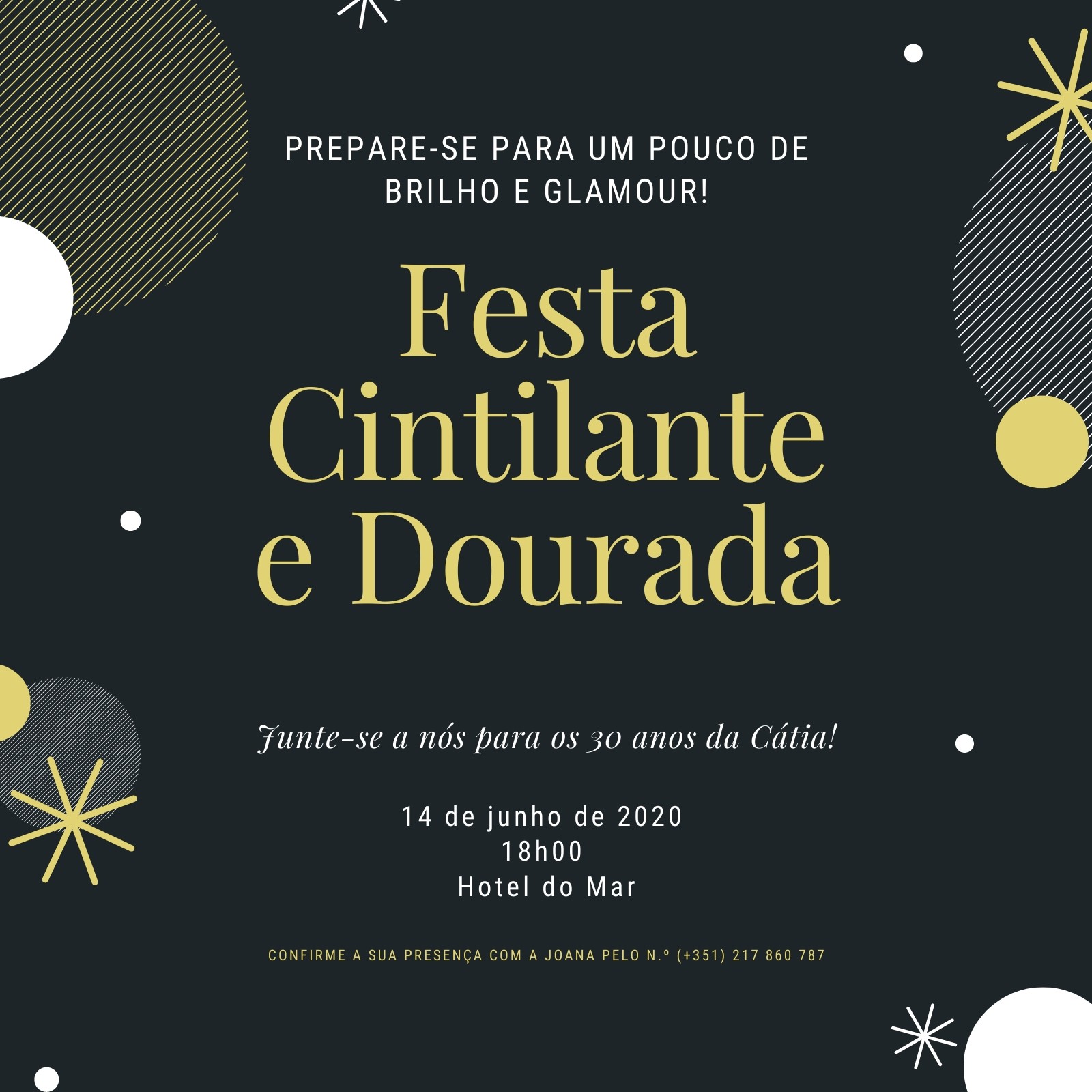 Convite Para festa Glamourosa em tom preto e dourado Convite Para festa Glamourosa em tom preto e dourado