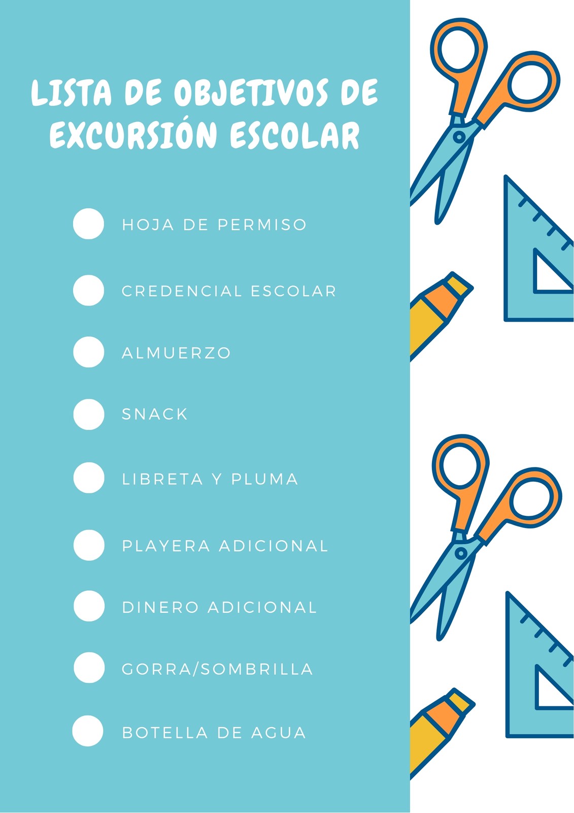 Azul y Naranja Escuela Lista de Verificación Azul y Naranja Escuela Lista de Verificación