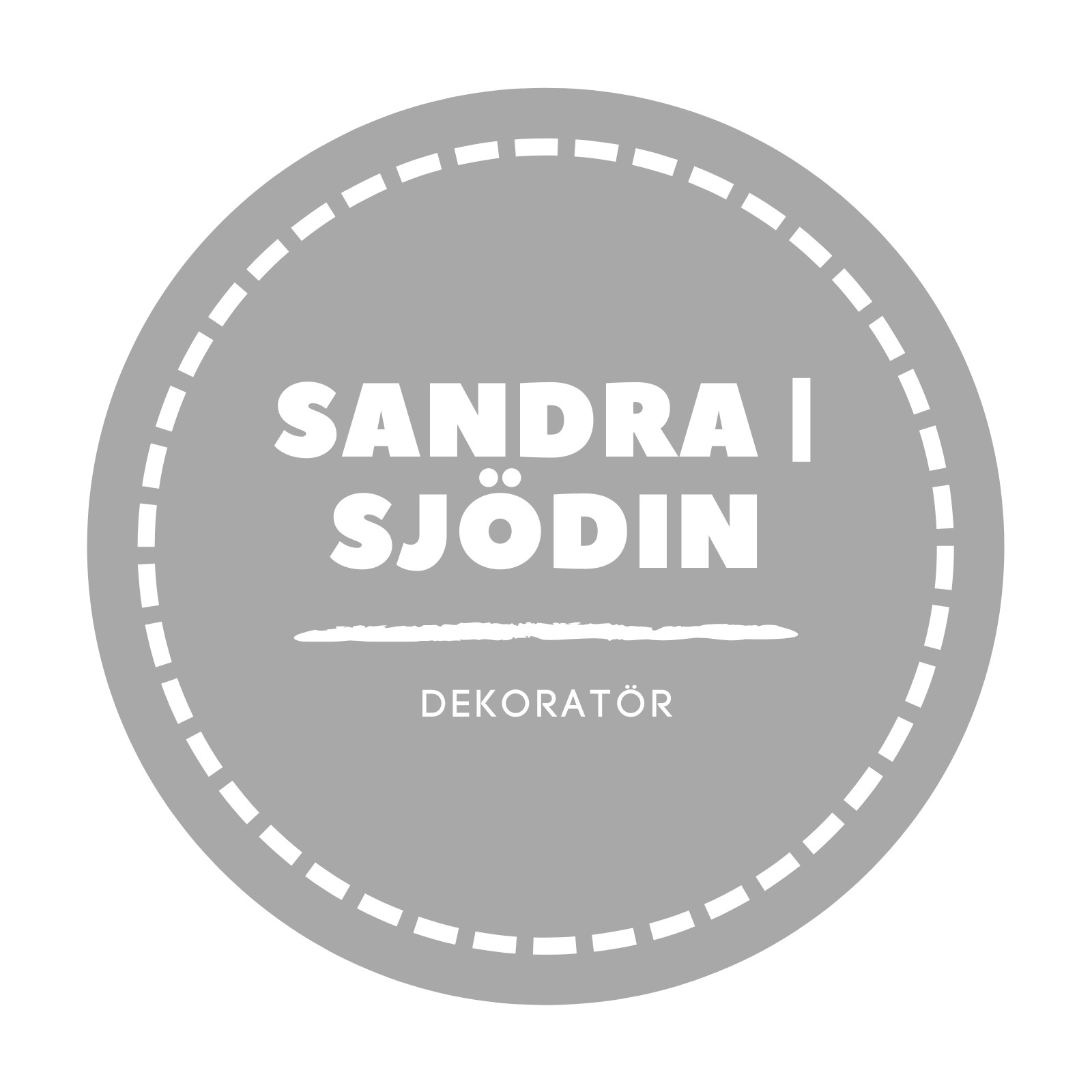 Askgrå Rund Ram Mode Logga