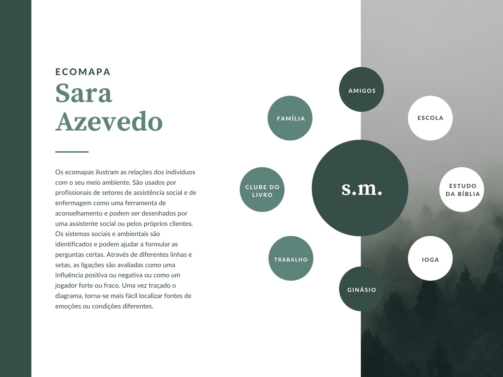 Gráfico minimalista clássico verde de ecomapa