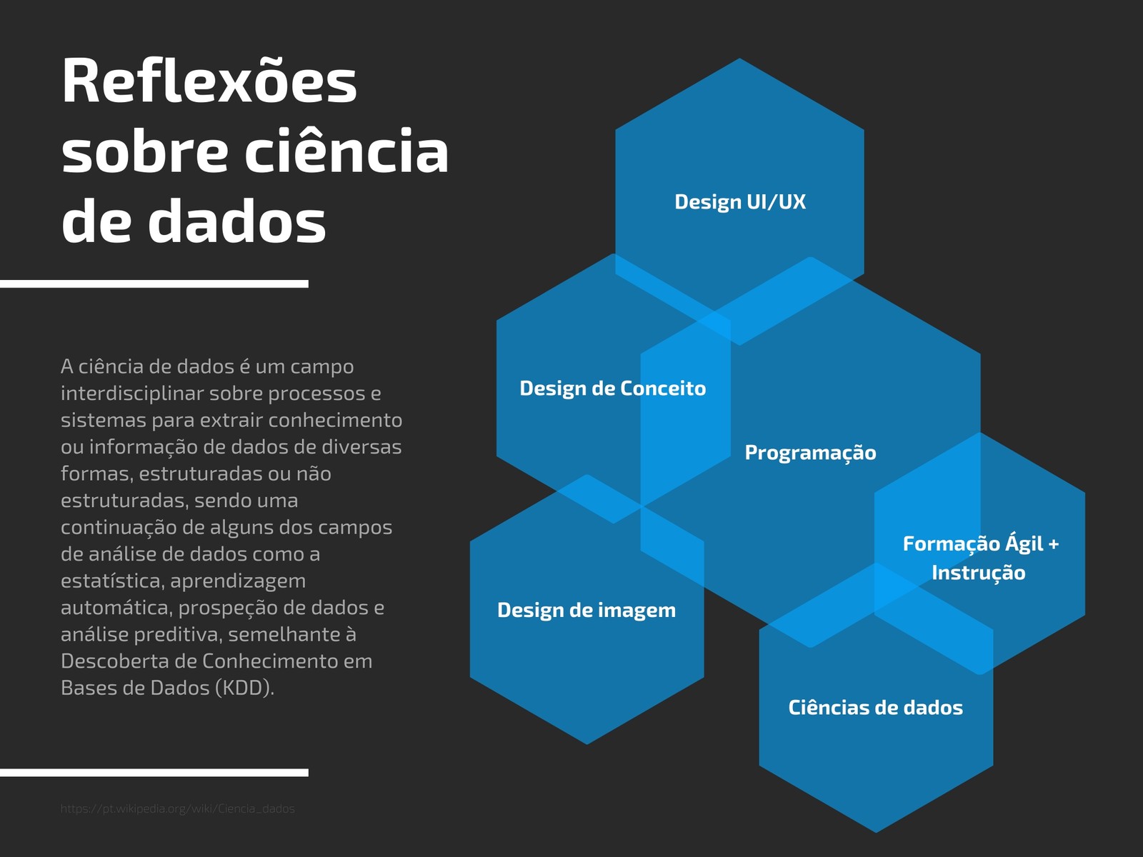 Diagrama de Venn a Azul Escuro com Relevos