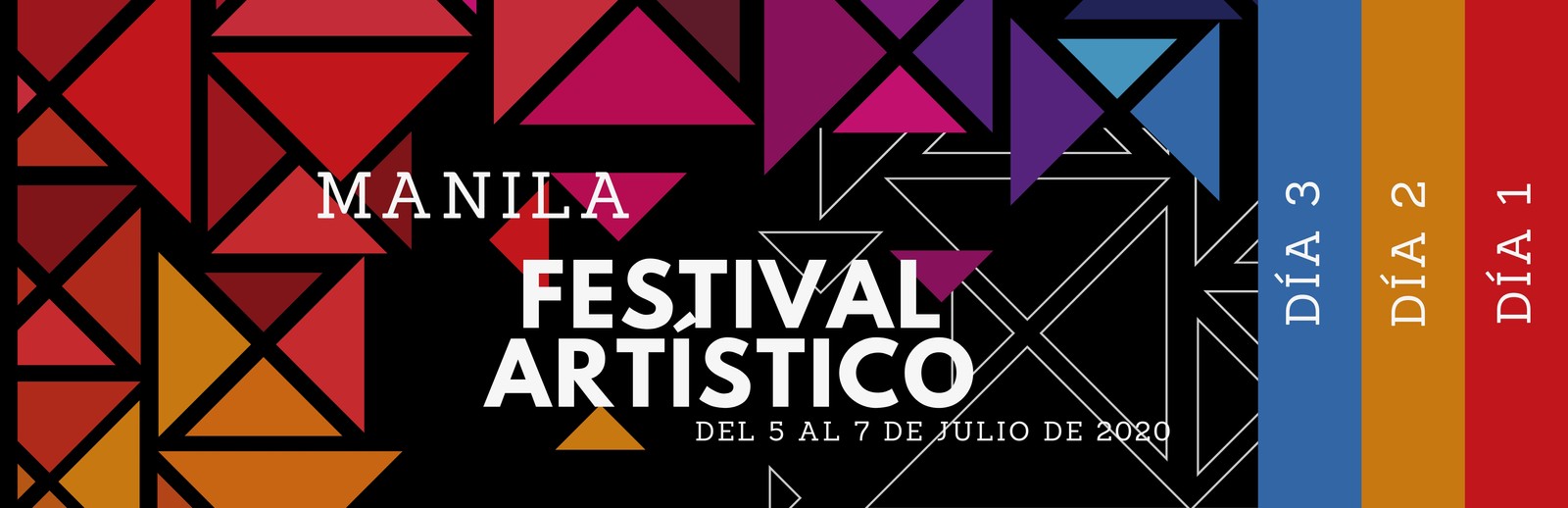 Colorido Geométrico Festival Artístico Evento Boleto