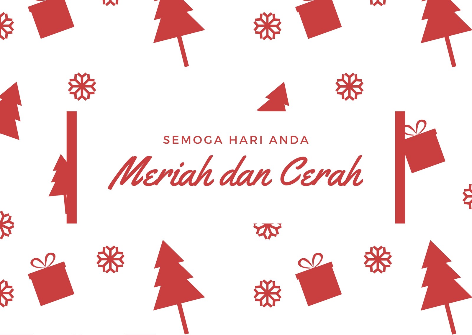 Merah dan Putih Hari Libur Natal Kartu Pos