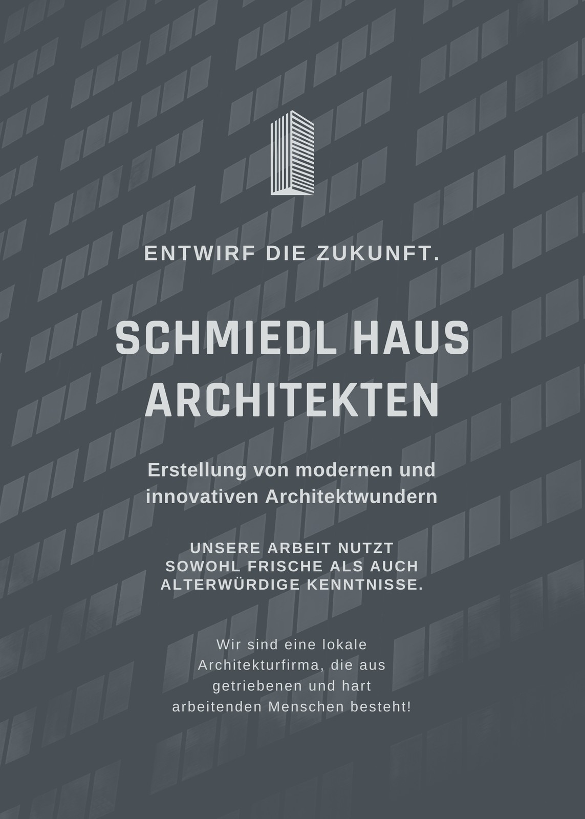 Grau und blaugrün Architektur Unternehmen Werbeflyer
