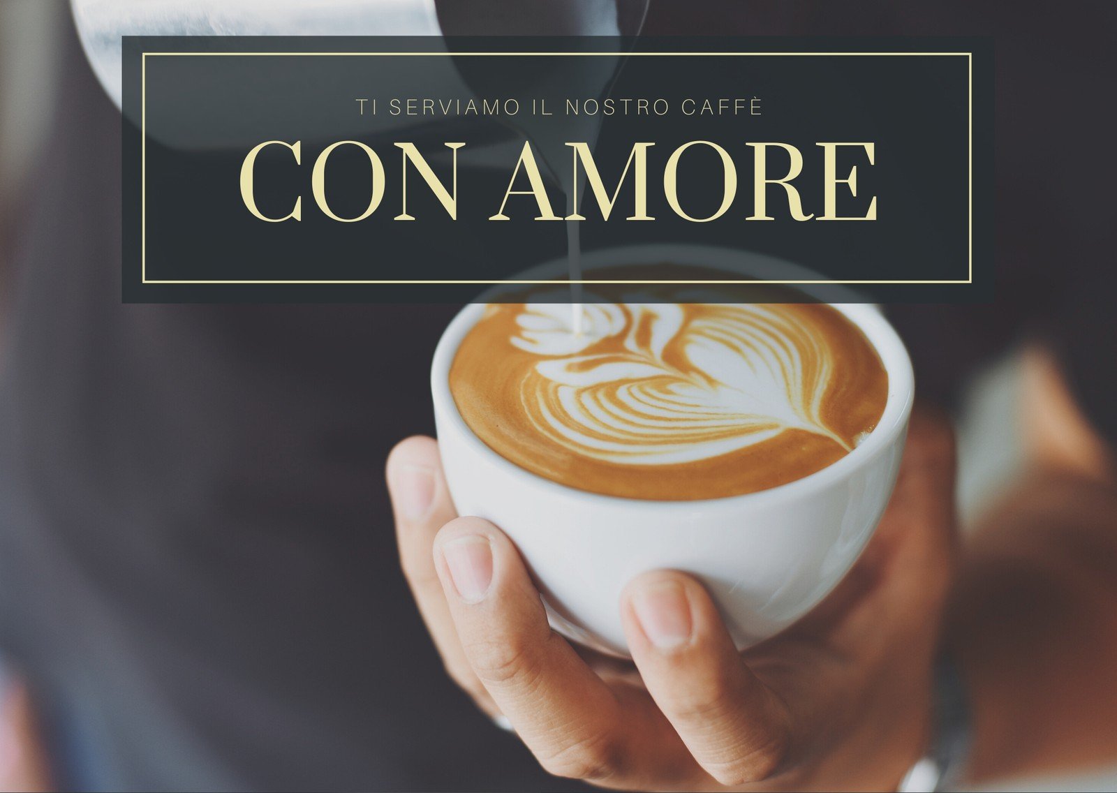 Scuro Blu Caffetteria Pubblicità Diretta Cartolina