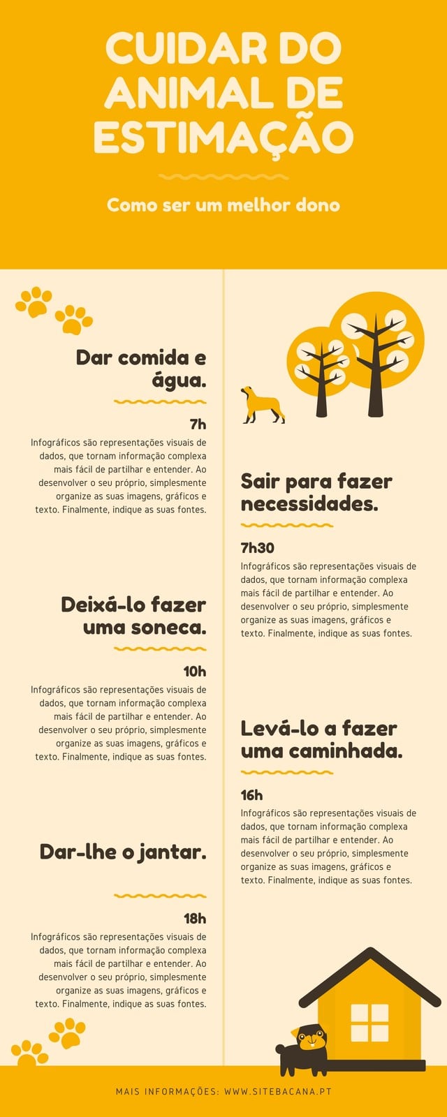 Laranja Calendário Animal de Estimação Cronologia Infográfico
