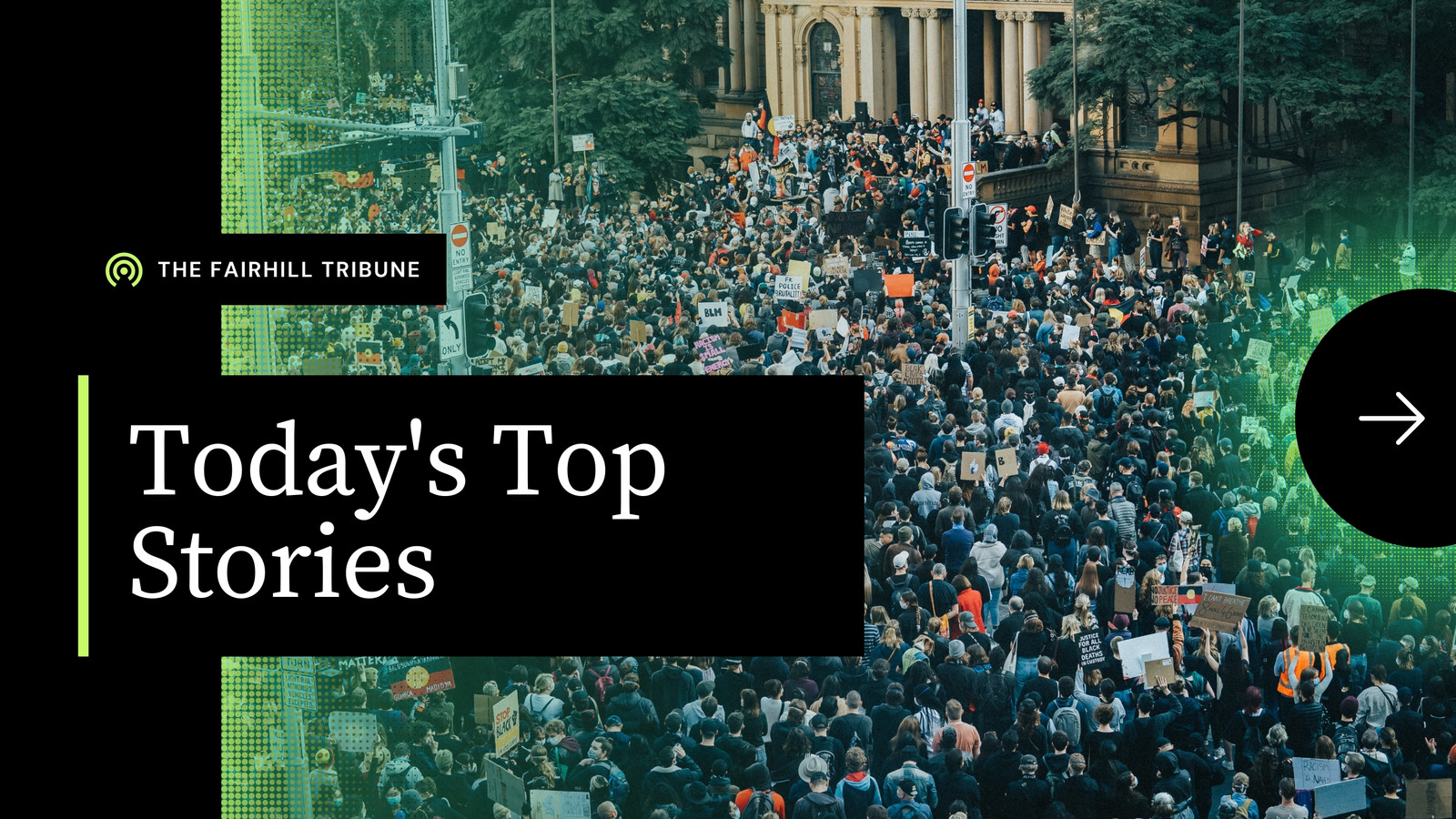 Black Lime Green White Dark Professional General News YouTube Intro