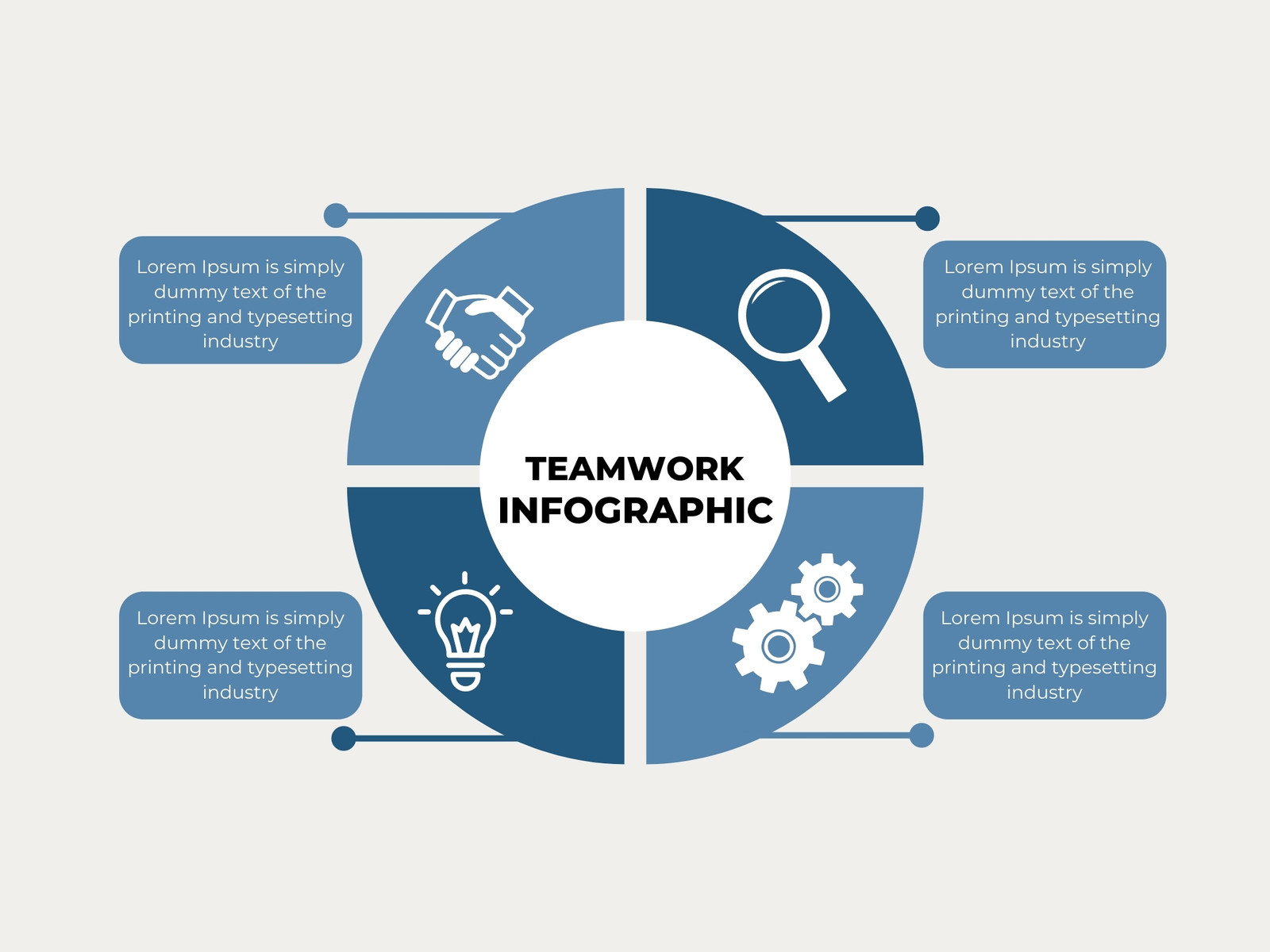 Blue Gray Minimalist Circle Teamwork Infographic Presentation Graphs
